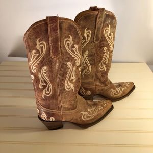 Brown Stonewashed Size 7 Cowboy Boots